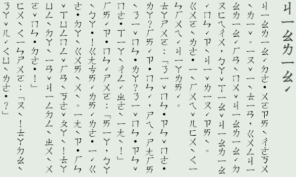 Chinese Translation in Bopomofo Script