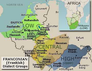 Map of Franconian (Frankish) Dialect Groups