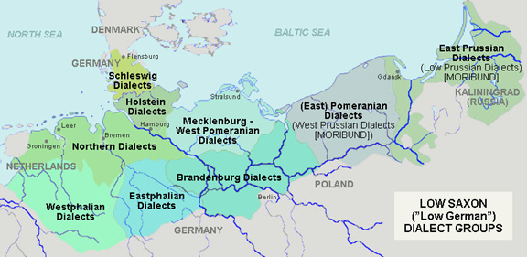 Map of Low Saxon Dialect Groups