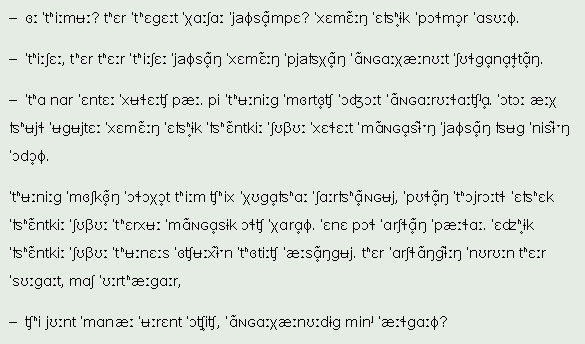 Mongolian text in IPA script
