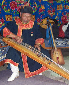 Photograph of a traditional Mongol musician