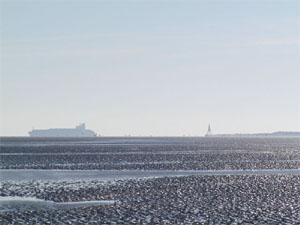 The Elbe estuary at Cuxhaven at low tide