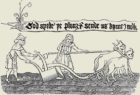 Anglo-Saxon (Old English) vignette about plowing