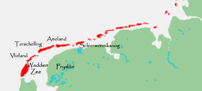 Map of the West Frisian Islands