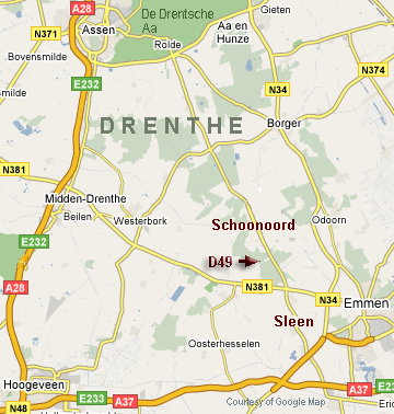 Map of the the relevant part of Drenthe